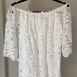 White Off Shoulder Knit Dress